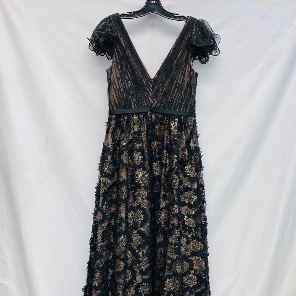 Aidan Mattox Ruffled Sleeve A-Line Gown - Picture 9 of 9